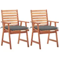 vidaXL Tuinstoelen, 2 stuks met kussens, massief acaciahout