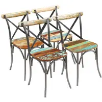 vidaXL Eetkamerstoelen 51x52x84 cm massief gerecycled hout 4 st online kopen