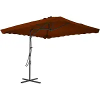 vidaXL Parasol met stalen paal 250x250x230 cm terracottakleurig