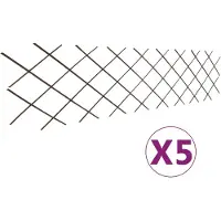 vidaXL Tuinlatwerken 5 st 180x60 cm wilgenhout