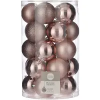 House of Seasons 50x Kunststof kerstballen lichtroze 8 cm - Kerstbal