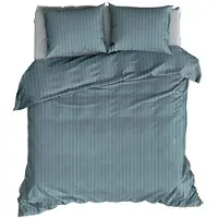 Satin d'or Dekbedovertrek Satijn Streep Smoke Blue Satijn-260 x 200 / 220 cm | Extra Breed