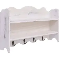 vidaXL Wandkapstok 50x10x30 cm hout wit