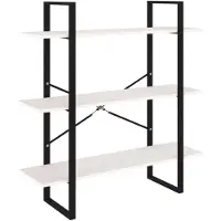 vidaXL Boekenkast met 3 schappen 100x30x105 cm massief grenenhout wit