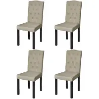 vidaXL Eetkamerstoelen antieke stijl stof beige 4 st online kopen