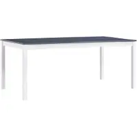 vidaXL Eettafel 180x90x73 cm grenenhout wit en grijs