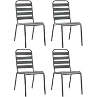 vidaXL Tuinstoelen 4 st gelat ontwerp staal donkergrijs