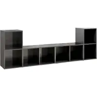 vidaXL Tv-meubelen 4 st 72x35x36,5 cm bewerkt hout hoogglans grijs