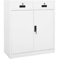 vidaXL Kantoorkast 90x40x102 cm staal wit