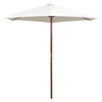vidaXL Parasol 270x270 cm houten paal crèmewit