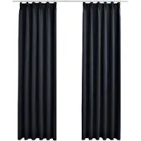 vidaXL Gordijnen verduisterend met haken 2 st 140x175 cm antraciet