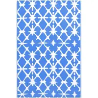 vidaXL Buitenkleed ARAKIL 190x290 cm PP blauw en wit