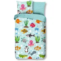 Good Morning kinderdekbedovertrek Seaworld - katoen - eenpersoons (140x220 + 60x70 cm)