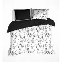 De Witte Lietaer Dekbedovertrek Nimes Black Percal-260 x 200 / 220 / 240 cm | Extra Breed