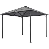 vidaXL Prieel met dak 3x3 m aluminium antracietkleurig