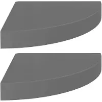 vidaXL Hoekschappen zwevend 2 st 25x25x3,8 cm MDF hoogglans grijs