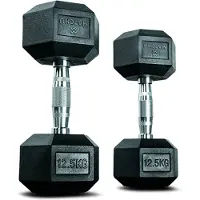 Matchu Sports Hexa dumbbell 12,5 kg - Zwart - 25000 - Rubber