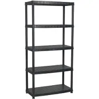 vidaXL Opbergrek 5-laags 91,5x45,7x185 cm kunststof zwart
