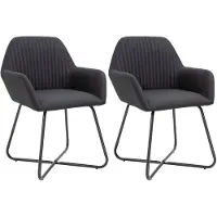 vidaXL Eetkamerstoelen 2 st stof zwart