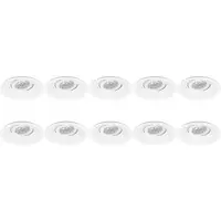 BES LED Spot Armatuur 10 Pack - Pragmi Domy Pro - GU10 Inbouwspot - Rond - Wit - Aluminium - Verdiept - Kantelbaar - Ø105mm