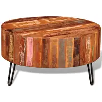 vidaXL Salontafel rond massief gerecycled hout
