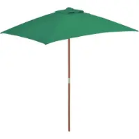 vidaXL Parasol met houten paal 150x200 cm groen