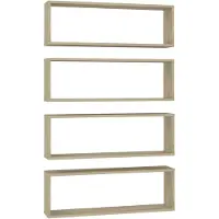 vidaXL Wandschappen kubus 4 st 80x15x26,5 cm bewerkt hout sonoma eiken