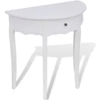 vidaXL Wandtafel met lade halfrond wit