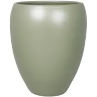 Floran Bloemen vaas/vazen bloempot army groen van keramiek D16 x H19 cm - Vazen