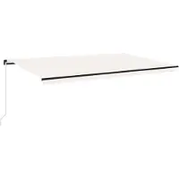 vidaXL Luifel handmatig uittrekbaar 500x350 cm crèmekleurig