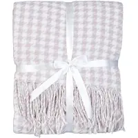 Clayre & Eef Plaid 130x150 Cm - Wit, Roze - Acryl, 100% Acryl