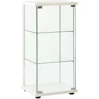 vidaXL Vitrinekast gehard glas wit