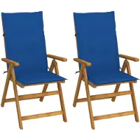 vidaXL Inklapbare stoelen 2 st verstelbaar met kussens