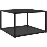 vidaXL Salontafel zwart, 60x60x35 cm, met glazen blad
