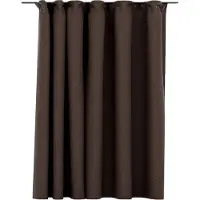 vidaXL Gordijn linnen-look verduisterend met haken 290x245 cm taupe