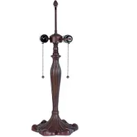 Clayre & Eef LumiLamp Lampenvoet Tafellamp Tiffany Ø 23x62 cm Bruin Kunststof Lampvoet Bruin Lampvoet