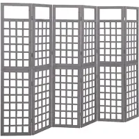 vidaXL Kamerscherm/trellis met 6 panelen 242,5x180 cm vurenhout grijs