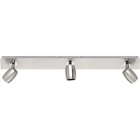BES LED LED Plafondspot - Trion Micko - GU10 Fitting - 3-lichts - Rechthoek - Mat Nikkel - Aluminium
