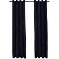 vidaXL Gordijn verduisterend met ringen 2 st 140x245 cm fluweel zwart