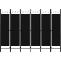 vidaXL Kamerscherm met 6 panelen 240x180 cm zwart