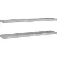 vidaXL Wandschappen zwevend 2 st 120x23,5x3,8 cm MDF betongrijs