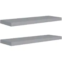 vidaXL Wandschappen zwevend 2 st 80x23,5x3,8 cm MDF grijs