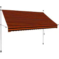 vidaXL Luifel handmatig uittrekbaar 250 cm oranje en bruin