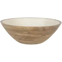 Clayre & Eef Serveerschaal Ø 33x11 cm Wit Glas Rond Presenteerschaal Wit Presenteerschaal
