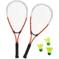 Sportx Sterke badminton set rood/wit met 3 shuttles en opbergtas - Badmintonsets