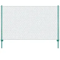 vidaXL Draadgaashek met palen 25x1,5 m staal groen