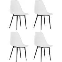 vidaXL Eetkamerstoelen 4 st PP wit