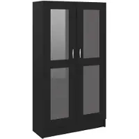 vidaXL Vitrinekast 82,5x30,5x150 cm bewerkt hout zwart