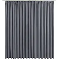 vidaXL Gordijn verduisterend met haken 290x245 cm grijs