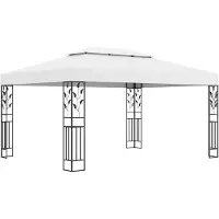 vidaXL Tonnelle avec double toit 3x4 m Blanc48030